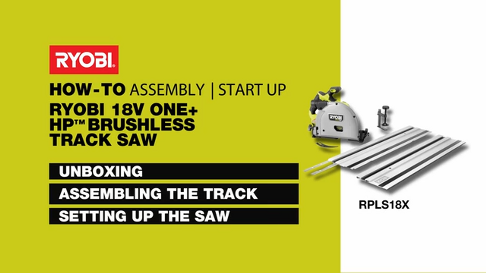 Ryobi 18V ONE HP 165mm Brushless Track Saw