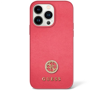 GUESS 4G Diamond Smooth Case For IPhone 15 Pro - Matallic Pink
