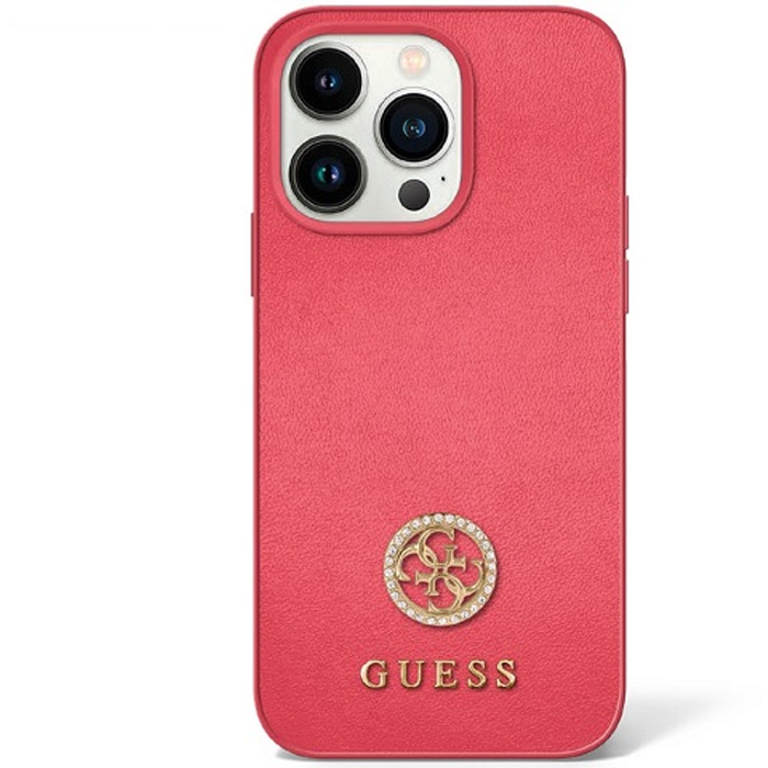 GUESS 4G Diamond Smooth Case For IPhone 15 Pro - Matallic Pink