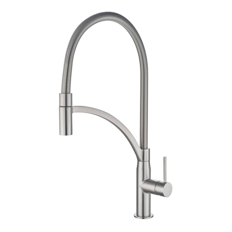 Mondella WELS 5 Star 6L/min 35mm Brushed Nickel Resonance Side Lever Pull Down Sink Mixer
