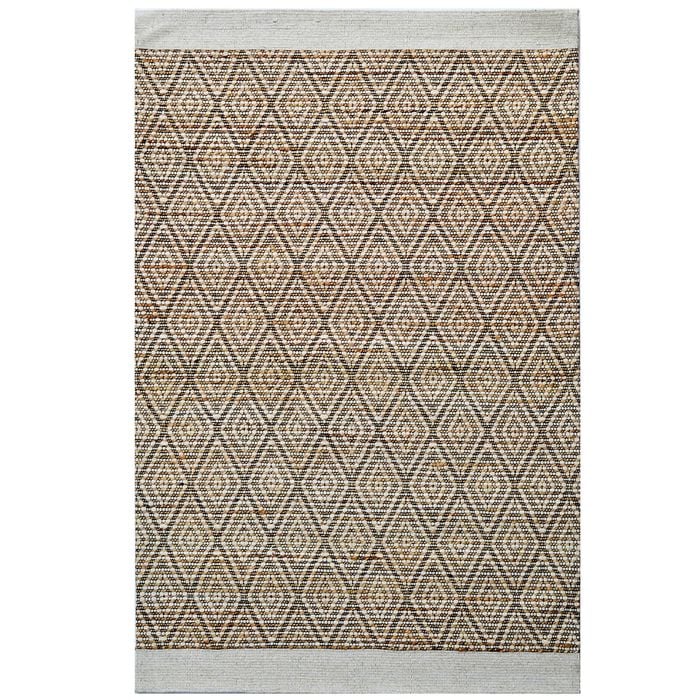 Handwoven Wool & Jute Rug-Luci 6335-Ivory/Natural-110x160cm