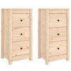 vidaXL 2x Solid Wood Pine Sideboards Home Organiser Storage Cabinet Buffet
