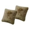 2pk Huxford Grove The Gulgong Sheepskin Cushion Cover 40cm - Taupe