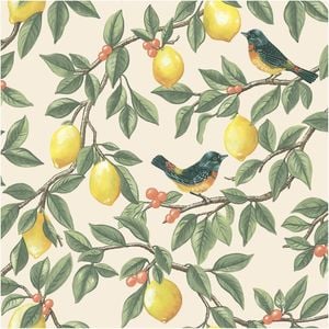 Lemon Tree Cream, Wallpaper 10.05m x 53cm Wallpaper Boutique