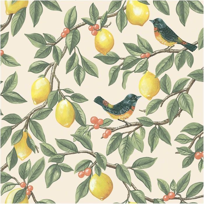 Lemon Tree Cream, Wallpaper 10.05m x 53cm Wallpaper Boutique