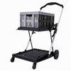 Artiss Shopping Trolley with Wheels 2 Layer with 1 Crate Foldable Trolley Cart for Groceries Grey