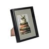 Nicola Spring 8" x 10" Black 3D Box Photo Frame - 4" x 6" Mount