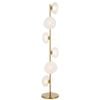 Telbix Zecca Contemporary Standing Floor Lamp Light Metal Glass Antique Gold Frost Gloss