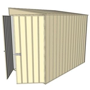 Build-a-Shed 1.5 x 2.3 x 2m Skillion Shed without Side Doors - Cream