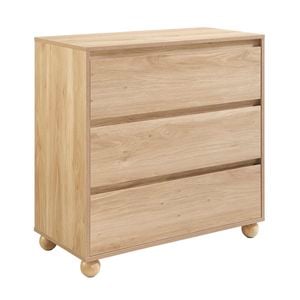 Astin Sinclair 800 x 400 x 800mm Oak Harper 3 Drawer Chest