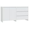 vidaXL Sideboard 2 Piece White Composite Wood Highboard Console Side Cabinet