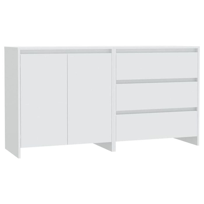 vidaXL Sideboard 2 Piece White Composite Wood Highboard Console Side Cabinet