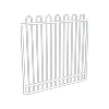 ProtectorAl 1201 - 1500 x 1500mm Pearl White Aluminium Garden Gate Loop Top With Mid Rail