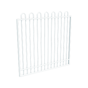 ProtectorAl 1201 - 1500 x 1500mm Pearl White Aluminium Garden Gate Loop Top With Mid Rail
