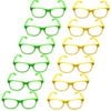 Green and Yellow Party Glasses with Clear Lenses – Fun 80s Australia Day or Costume Glasses (Set of 12)