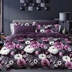 Antonella Grey Purple Floral Quilt Cover Set( King size )