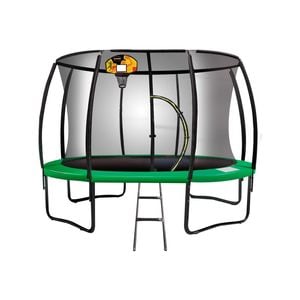 Kahuna Trampoline 10 Ft With Basketball Set - Green