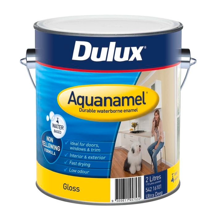 Dulux 2L Ultra Deep Gloss Aquanamel Enamel Paint