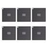 6PK Appetito Silicone Square Trivet Table Mat 17.3cm - Charcoal