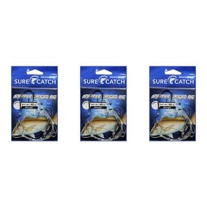 3x Surecatch Pre-Tied Snapper Rig - Ganged Hook Rig Sharpened Hook - Size 7/0