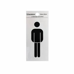 Sandleford 100 x 50mm Mens Symbol Silver Self Adhesive Sign