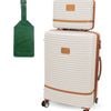 Pierre Cardin Medium Hard-shell Suitcase & Mini Beauty Case Set W/name Tag White