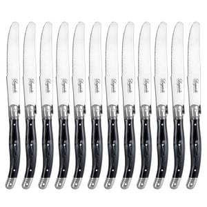 12pc Laguiole Etiquette 23.5cm Cheese Knife - Marble Black