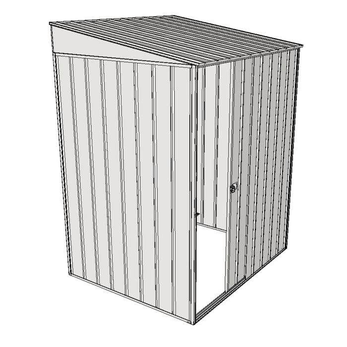 Build-A-Shed 1.2 x 1.5 x 2.0m Skillion Single Sliding Side Door Shed - Zinc