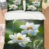 3D White Lotus Leaves 395 Bed Pillowcases Quilt King Size