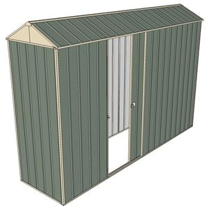 Build-a-Shed 0.8 x 3 x 2.1m Gable Single Sliding Side Door Shed - Green