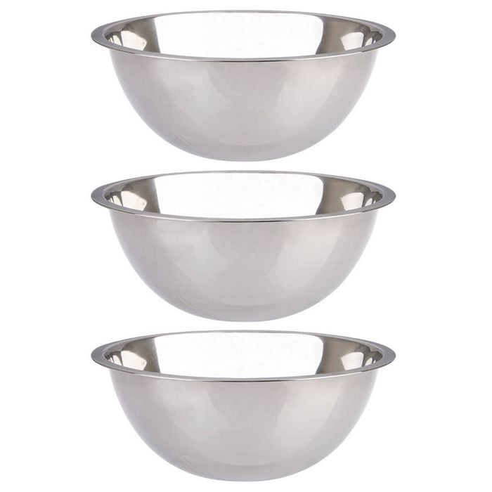 3PK Appetito Stainless Steel Mixing Bowl 24cm/2L - Silver