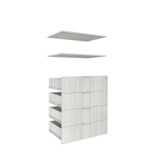 Lugna 4 Drawer, 2 Shelf Insert Kit Mist - Fits 900 x 580mm Cabinet shell
