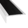 Duratac 1200mm Clear Aluminium Stair Nosing with Black Vinyl Insert and Countersunk Holes - 5 Pack