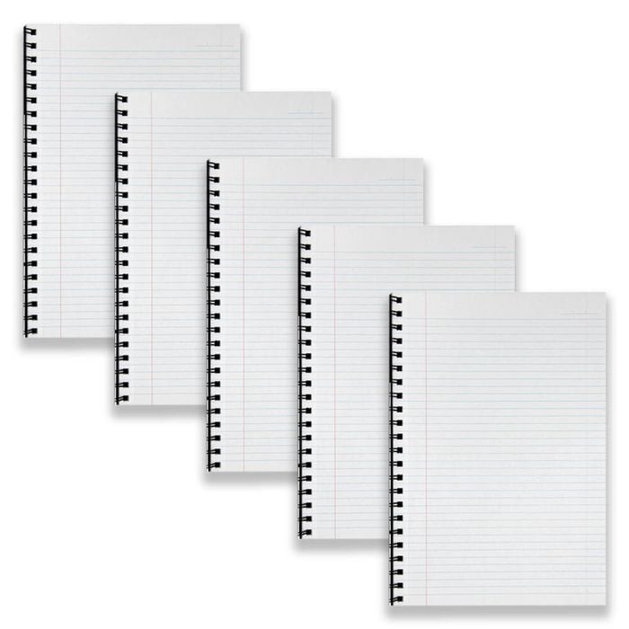 5pc Spirax 512 Hard Cover A4 Spiral Notebook Writing Stationery 200-pages Black