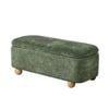 Oikiture Storage Ottoman Couch Bench Ball Feet Chenille (Green)