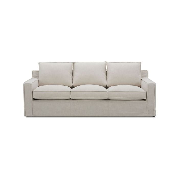 Plushy 3 Seater Sofa Fabric Uplholstered Lounge Couch - Stone