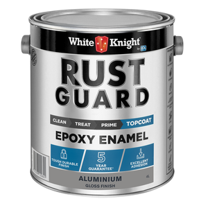 White Knight 4L Aluminium Gloss Rust Guard Epoxy Enamel Paint - 4L