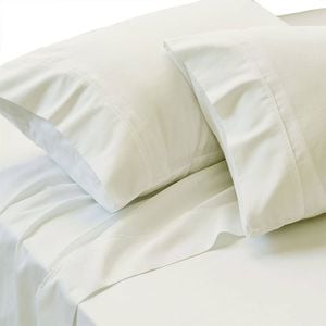 Bloomington 225TC Percale Polyester Cotton Sheet Set Single Ivory