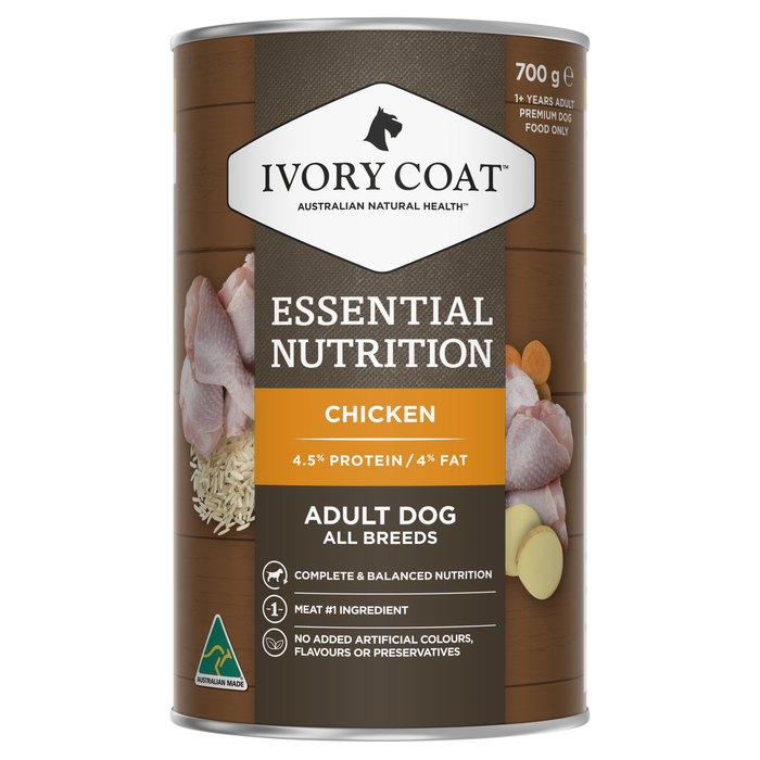 Ivory Coat Essential 700g Chicken Adult Dog Wet Food - 12 Pack