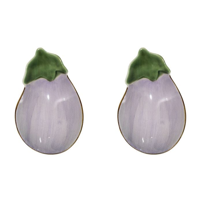 2PK LVD Ceramic 18cm Bowl Eggplant Serving Dish Dinnerware - Purple