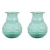 2PK LVD Bud Vase Bubble Glass Home/Lounge Decor Small Green Velvet