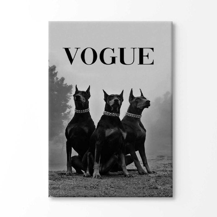 Group Of Doberman Dogs Print 100% Australian Made 120x90cm (Stretched Canvas)