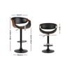 Wooden Swivel Bar Stools Gas Lift - PU Leather Black