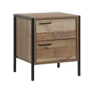 Bedside Table 2 drawers Night Stand Particle Board Construction in Oak Colour