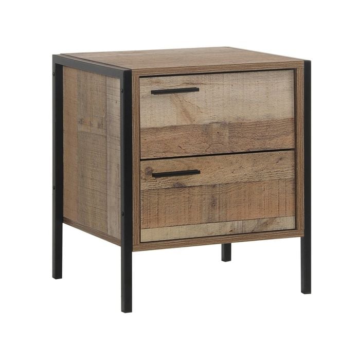 Bedside Table 2 drawers Night Stand Particle Board Construction in Oak Colour