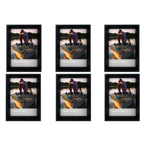 6PK Frankie & Me Window Wooden 5x7'' Picture Frame Home/Office Photo Decor Black