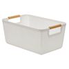 Stakt 9L White Mesh Storage Basket With Bamboo Handles