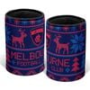 AFL Christmas Stubby Cooler - Melbourne Demons - Rubber Base - XMAS