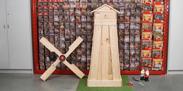 Windmill base made from timber.