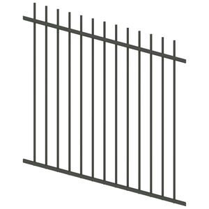 ProtectorAl 350 - 1200 x 1200mm Woodland Grey Raked Up to 15º Picket Top Pool Fence Panel